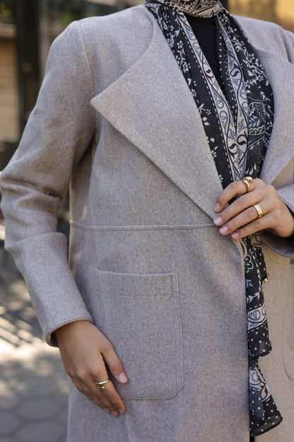 A wool-blend overcoat  In Beige