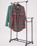 Black and red Thick wool oversized check shirt