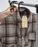 Brown Thick wool oversized check shirt