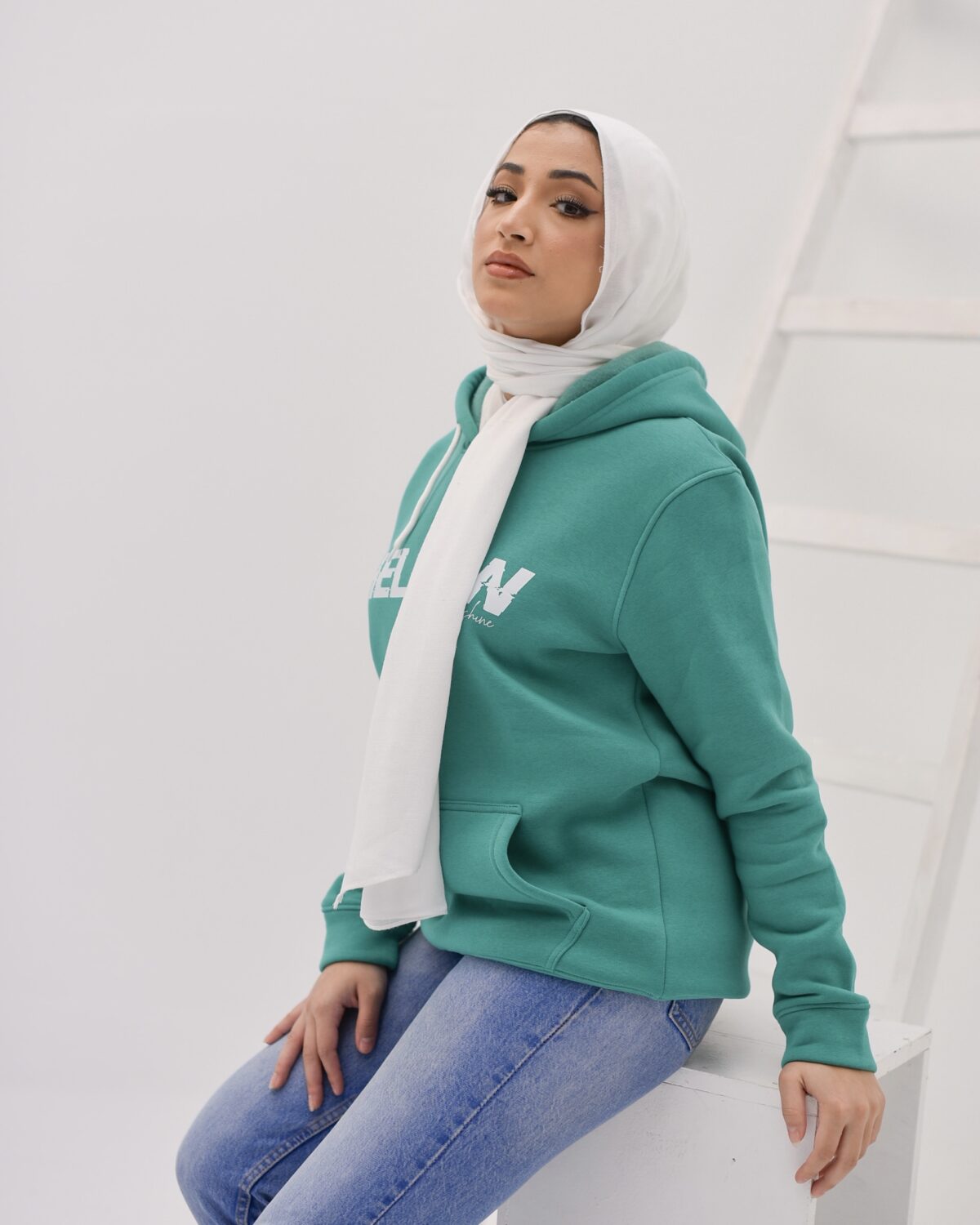 Light green Casual printed hoodies with pockets